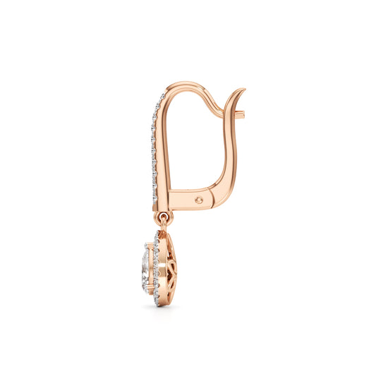 075Ct Pear Shape Hoops Earrings