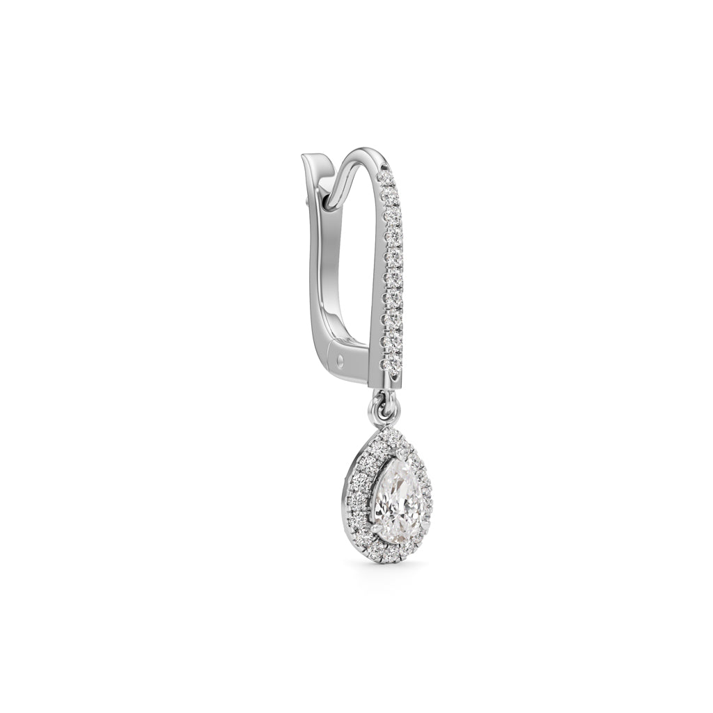 075Ct Pear Shape Hoops Earrings