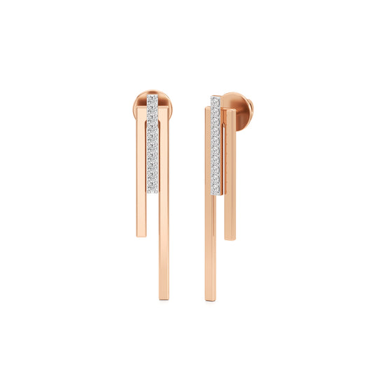 Radiant Lines Diamond Dangle Earrings