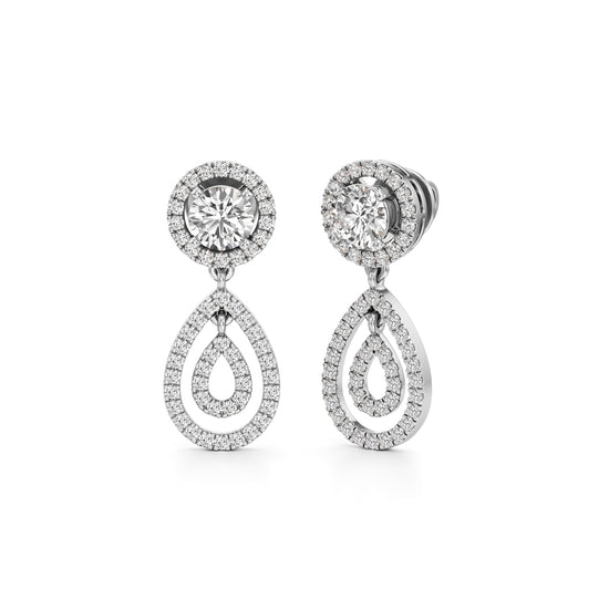 25Ct Round Shape Dangles Earrings