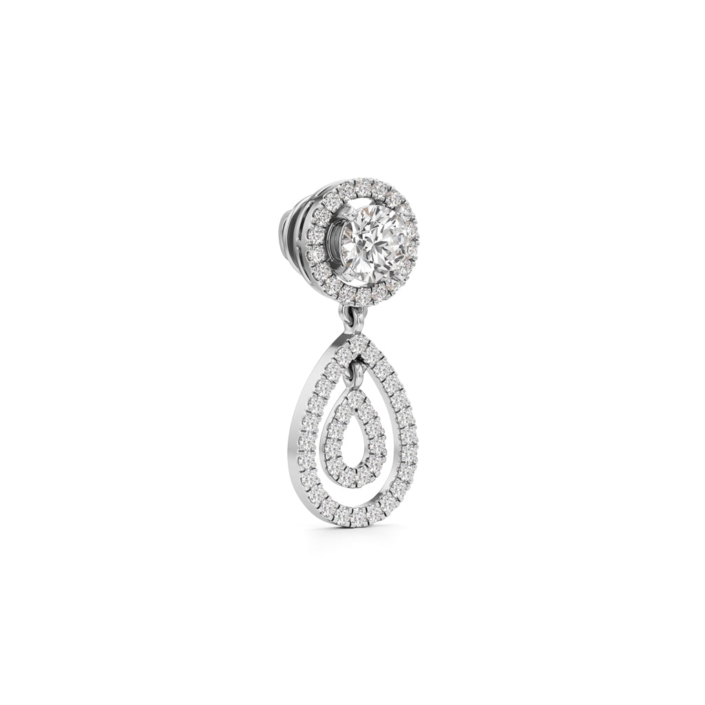 25Ct Round Shape Dangles Earrings