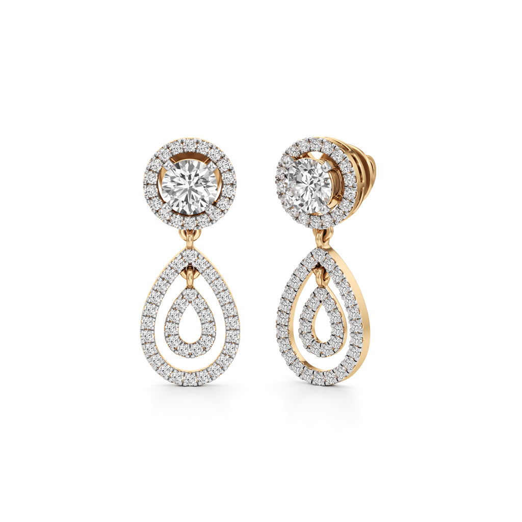 25Ct Round Shape Dangles Earrings