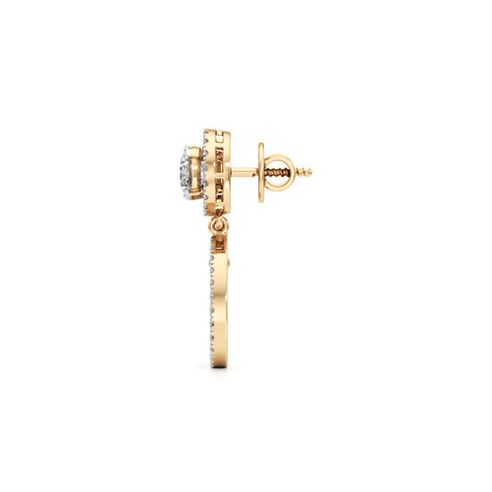 25Ct Round Shape Dangles Earrings