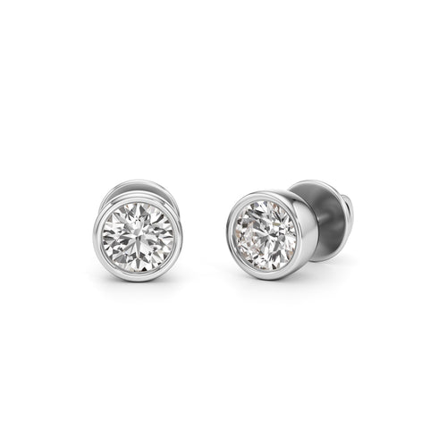 1Ct Round Shapem Solitaire Studs Earrings