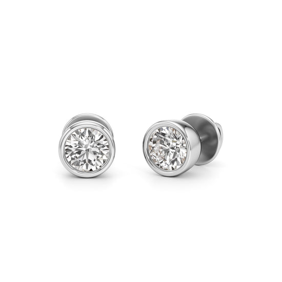 1Ct Round Shapem Solitaire Studs Earrings