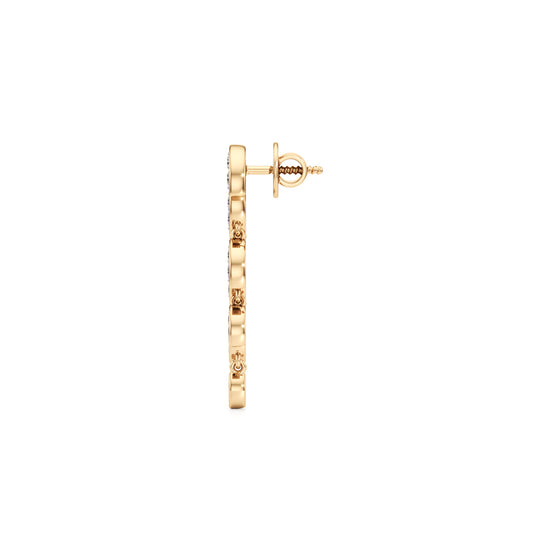 Golden Leaf Cascade Diamond Dangle Earrings