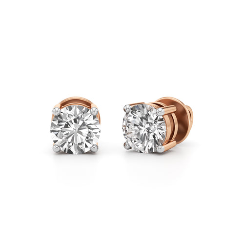 15Ct Round Shape Solitaire Studs Earrings