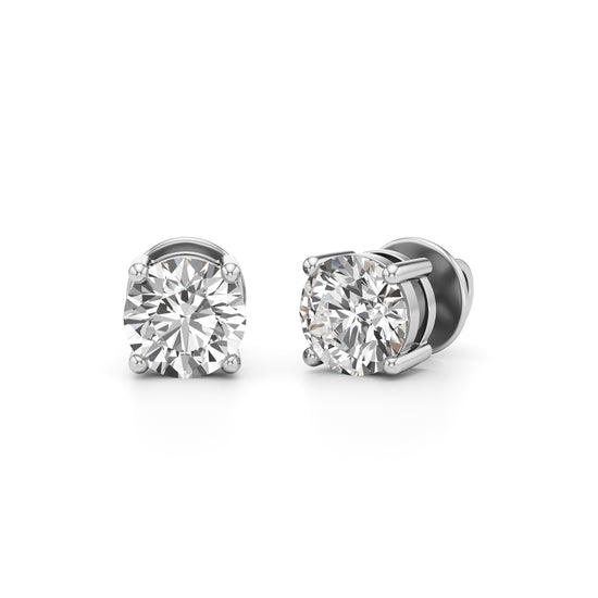 15Ct Round Shape Solitaire Studs Earrings