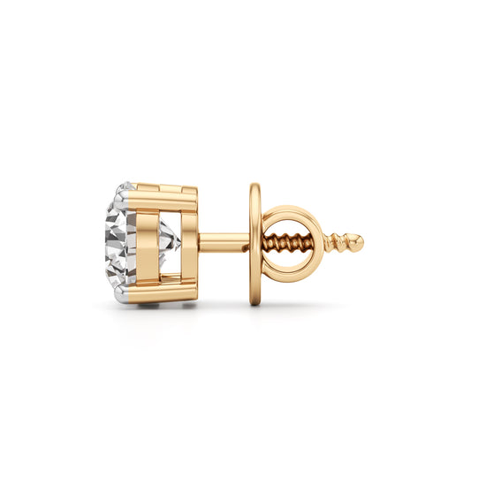 15Ct Round Shape Solitaire Studs Earrings