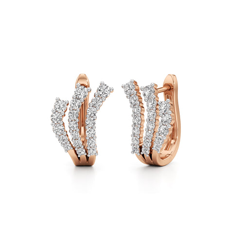1Ct Round Shape Hoops Earrings