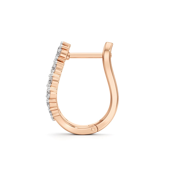 1Ct Round Shape Hoops Earrings