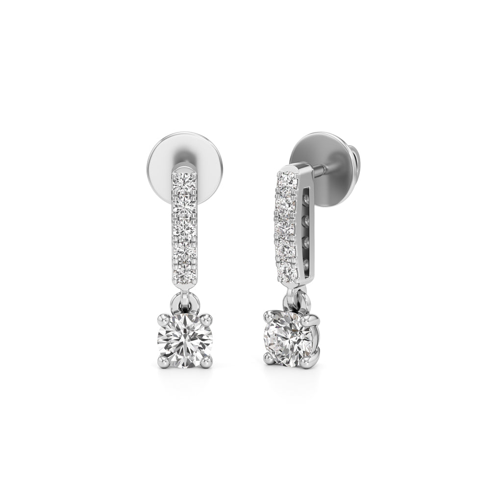 050Ct Round Shape Fancy Studs Earrings