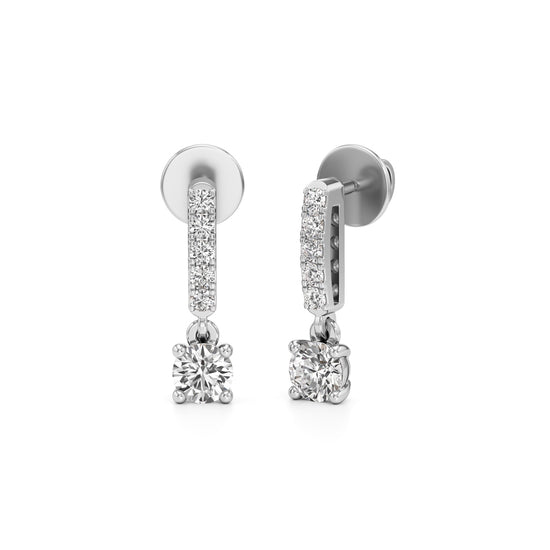 050Ct Round Shape Fancy Studs Earrings