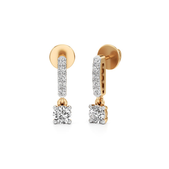 050Ct Round Shape Fancy Studs Earrings