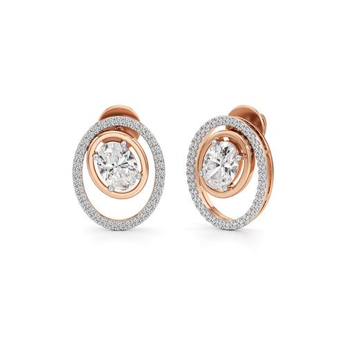 225Ct Oval Shape Fancy Studs Earrings