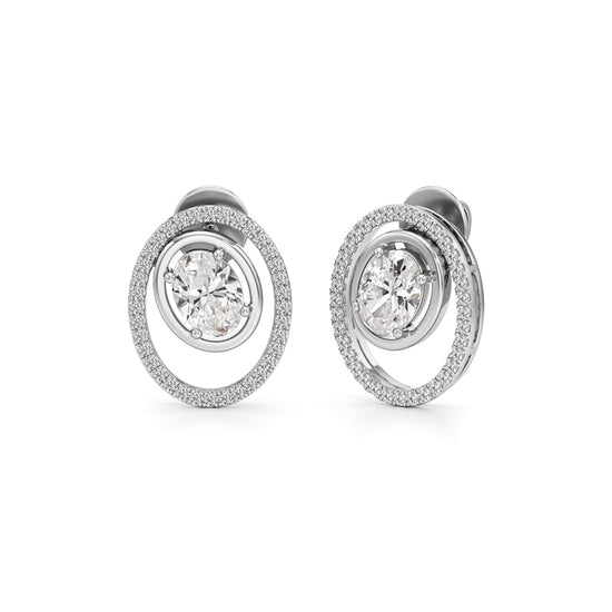 225Ct Oval Shape Fancy Studs Earrings
