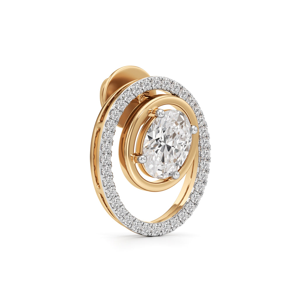 225Ct Oval Shape Fancy Studs Earrings