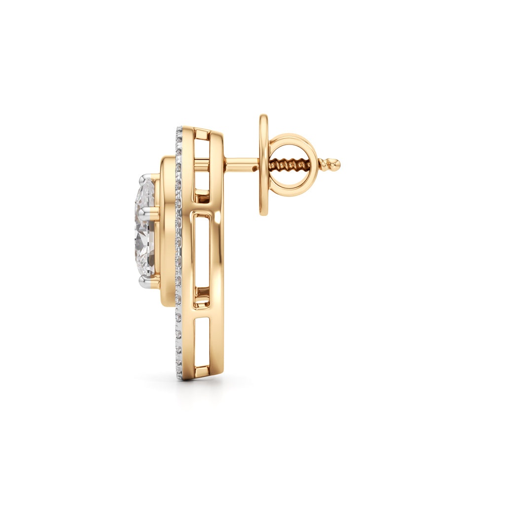 225Ct Oval Shape Fancy Studs Earrings