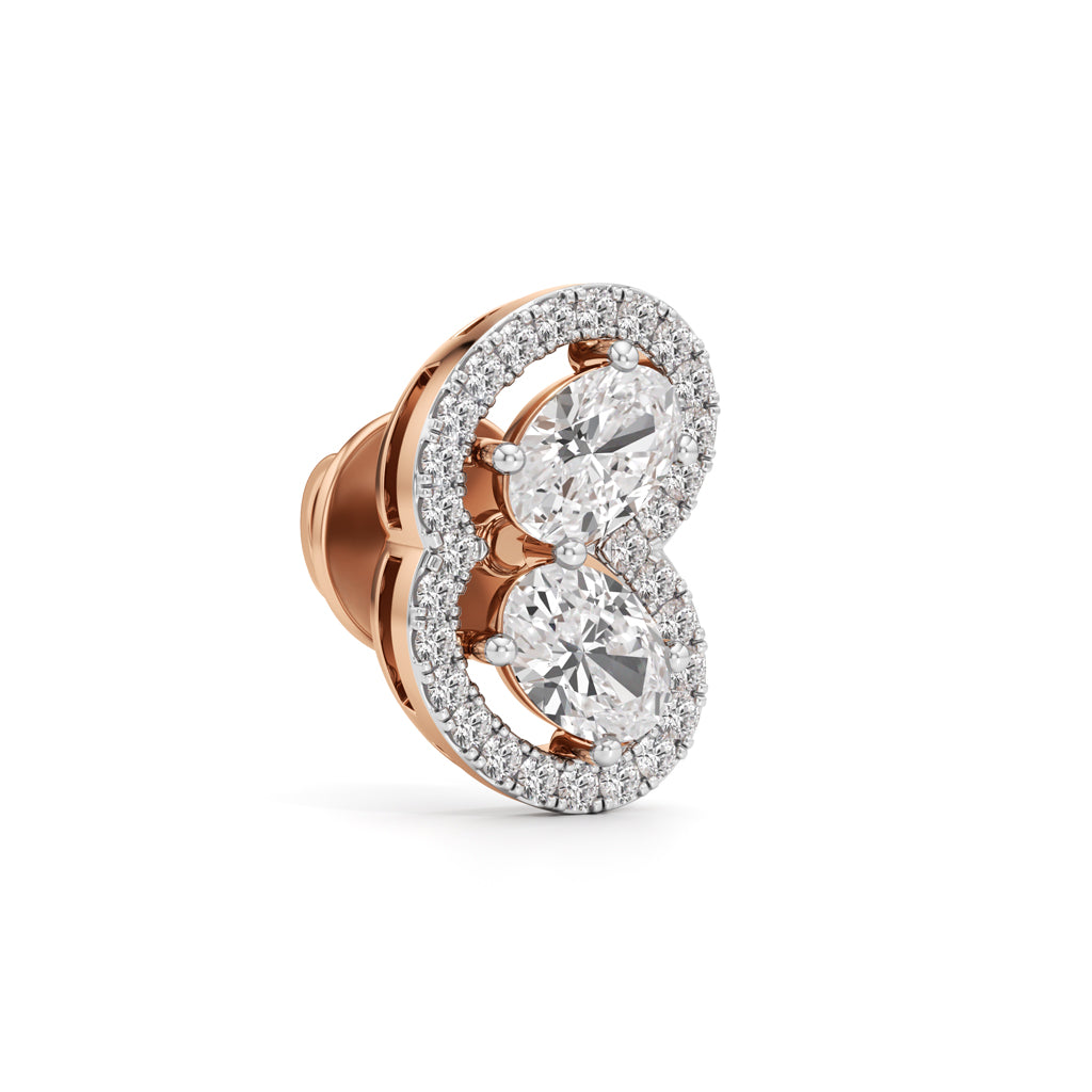125Ct Round Shape Fancy Studs Earrings