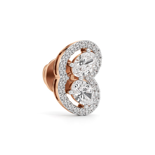 125Ct Round Shape Fancy Studs Earrings