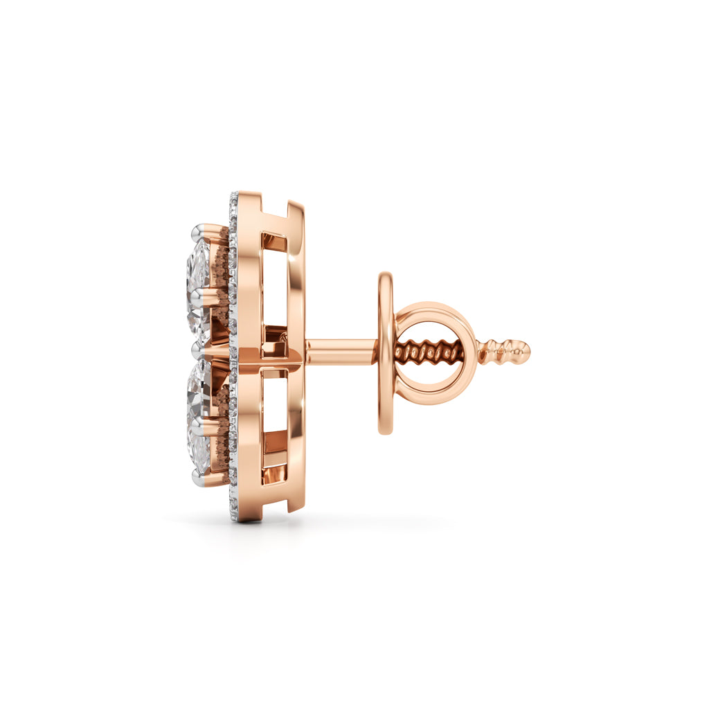 125Ct Round Shape Fancy Studs Earrings