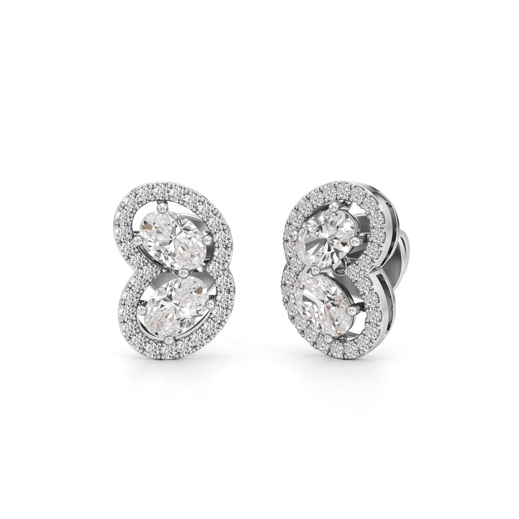 125Ct Round Shape Fancy Studs Earrings