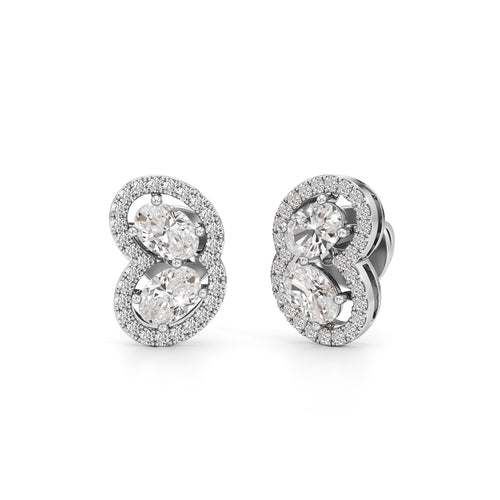 125Ct Round Shape Fancy Studs Earrings