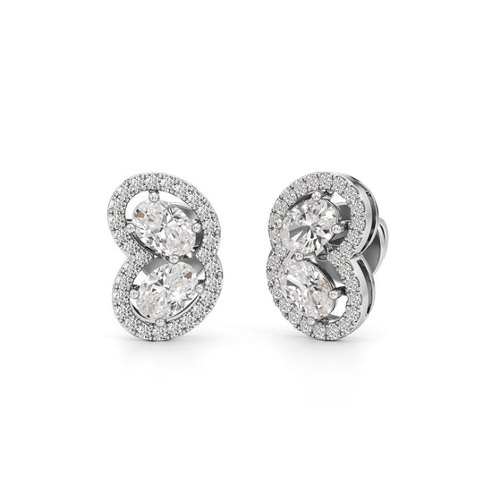 125Ct Round Shape Fancy Studs Earrings