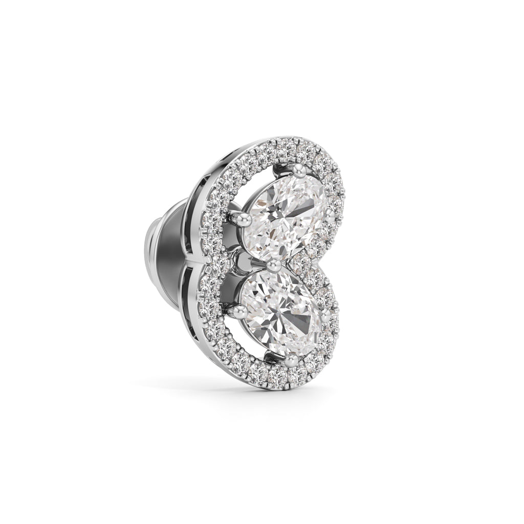 125Ct Round Shape Fancy Studs Earrings