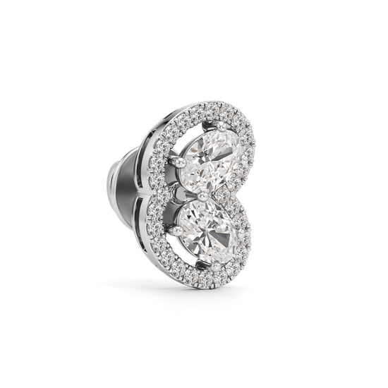 125Ct Round Shape Fancy Studs Earrings