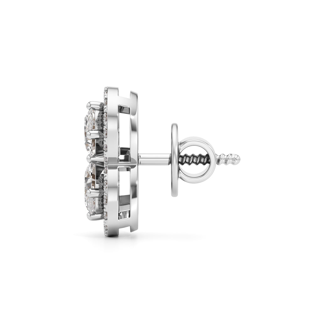125Ct Round Shape Fancy Studs Earrings