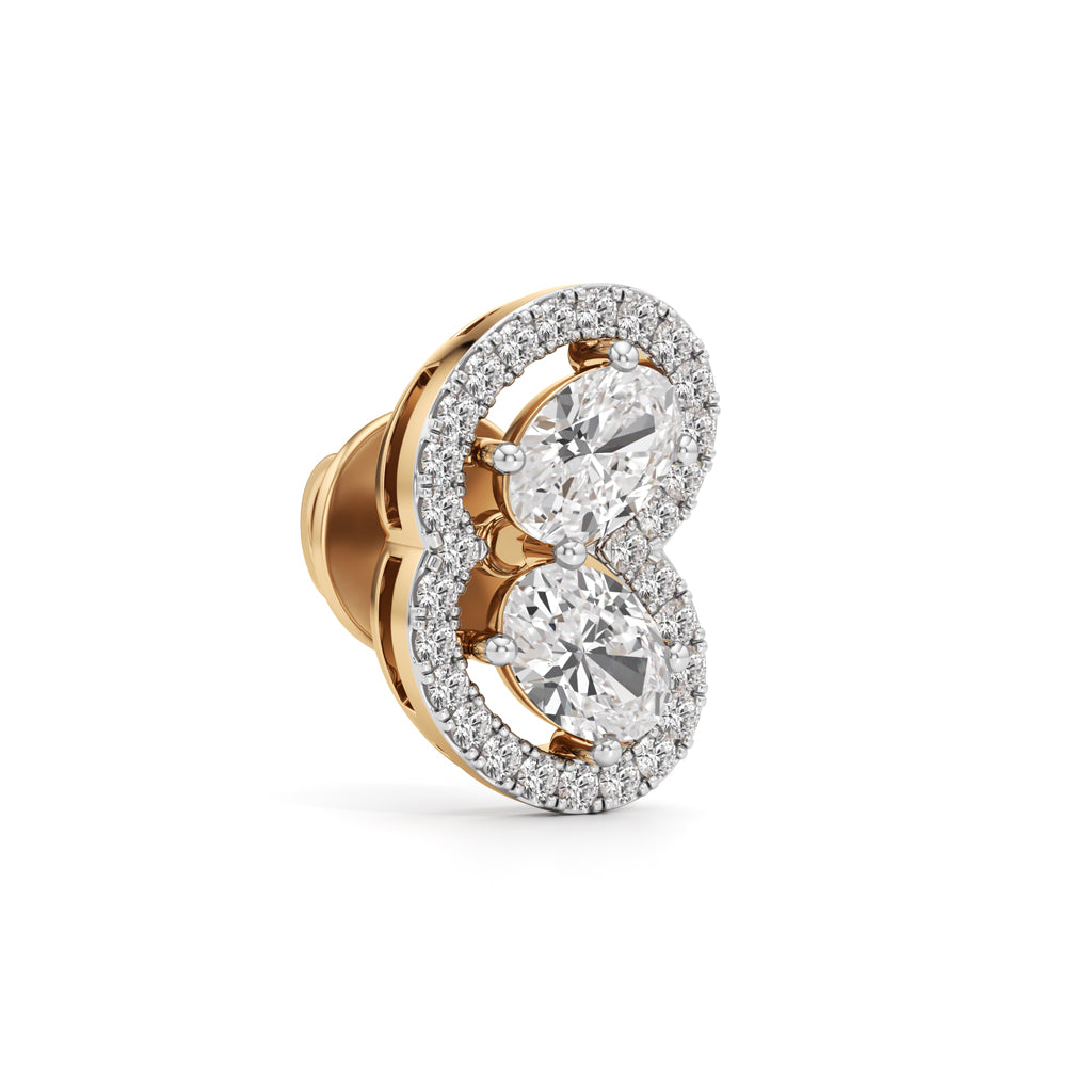 125Ct Round Shape Fancy Studs Earrings