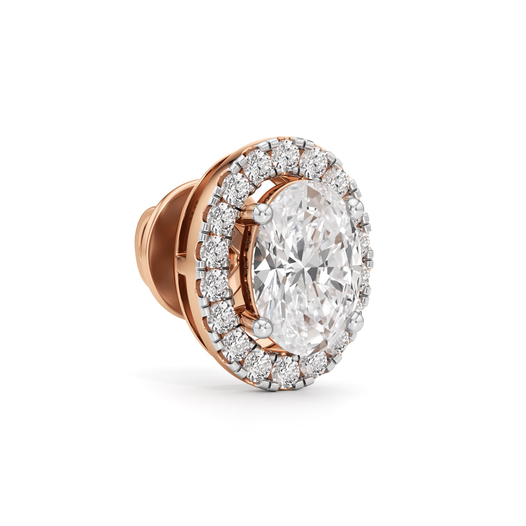 175Ct Round Shape Halo Studs Earrings