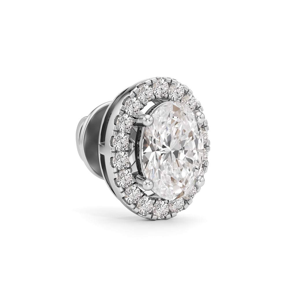 175Ct Round Shape Halo Studs Earrings