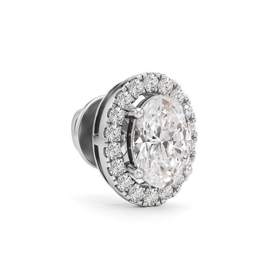 175Ct Round Shape Halo Studs Earrings