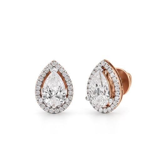 225Ct Round Shape Fancy Studs Earrings