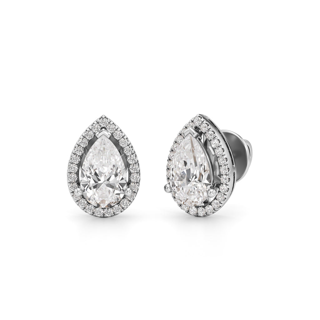 225Ct Round Shape Fancy Studs Earrings