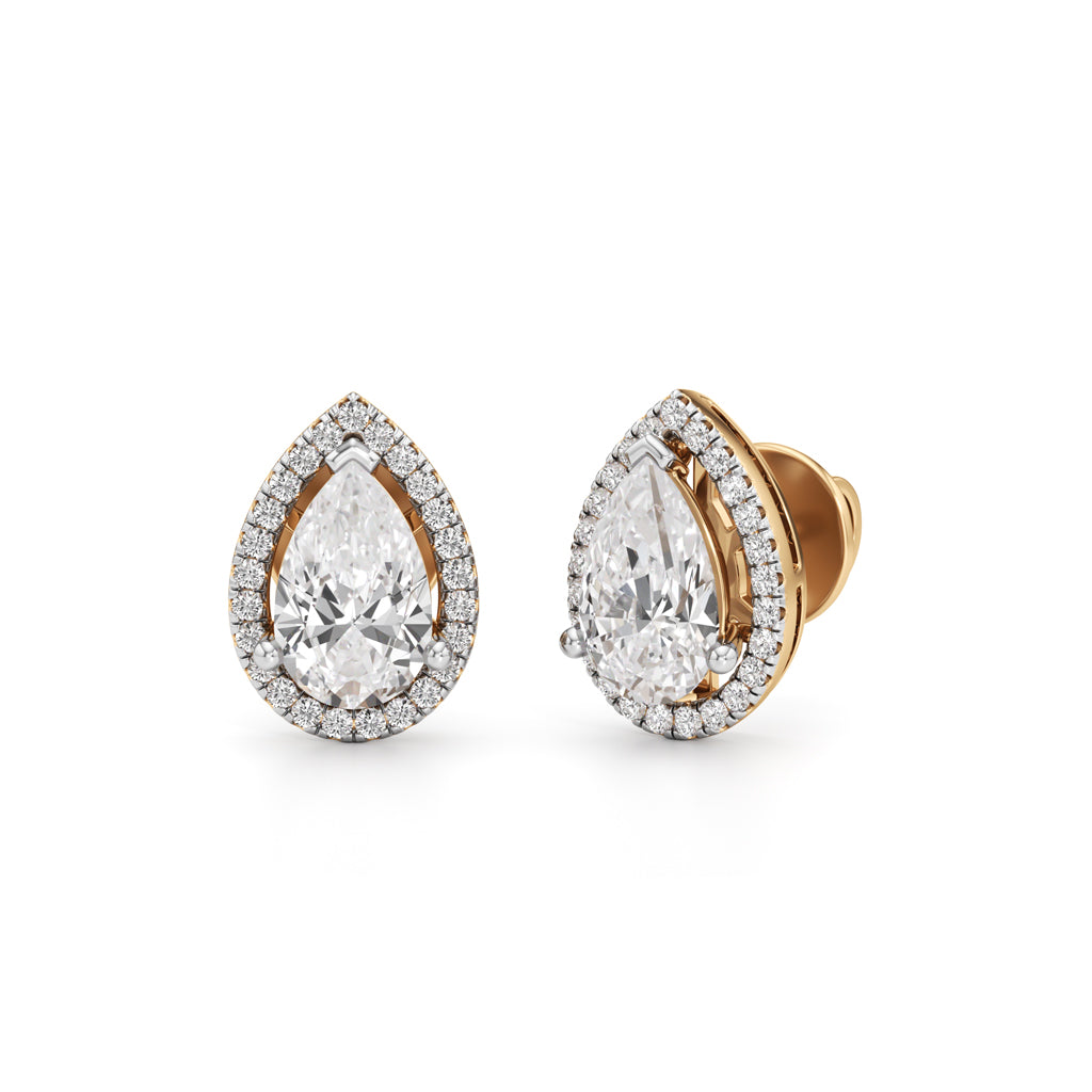 225Ct Round Shape Fancy Studs Earrings