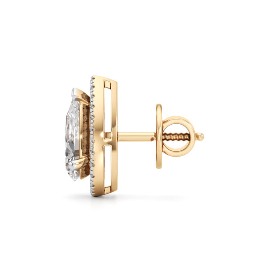 225Ct Round Shape Fancy Studs Earrings