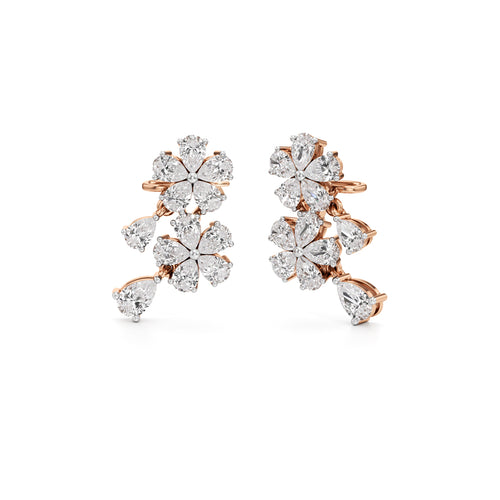 375Ct Round Shape Fancy Studs Earrings