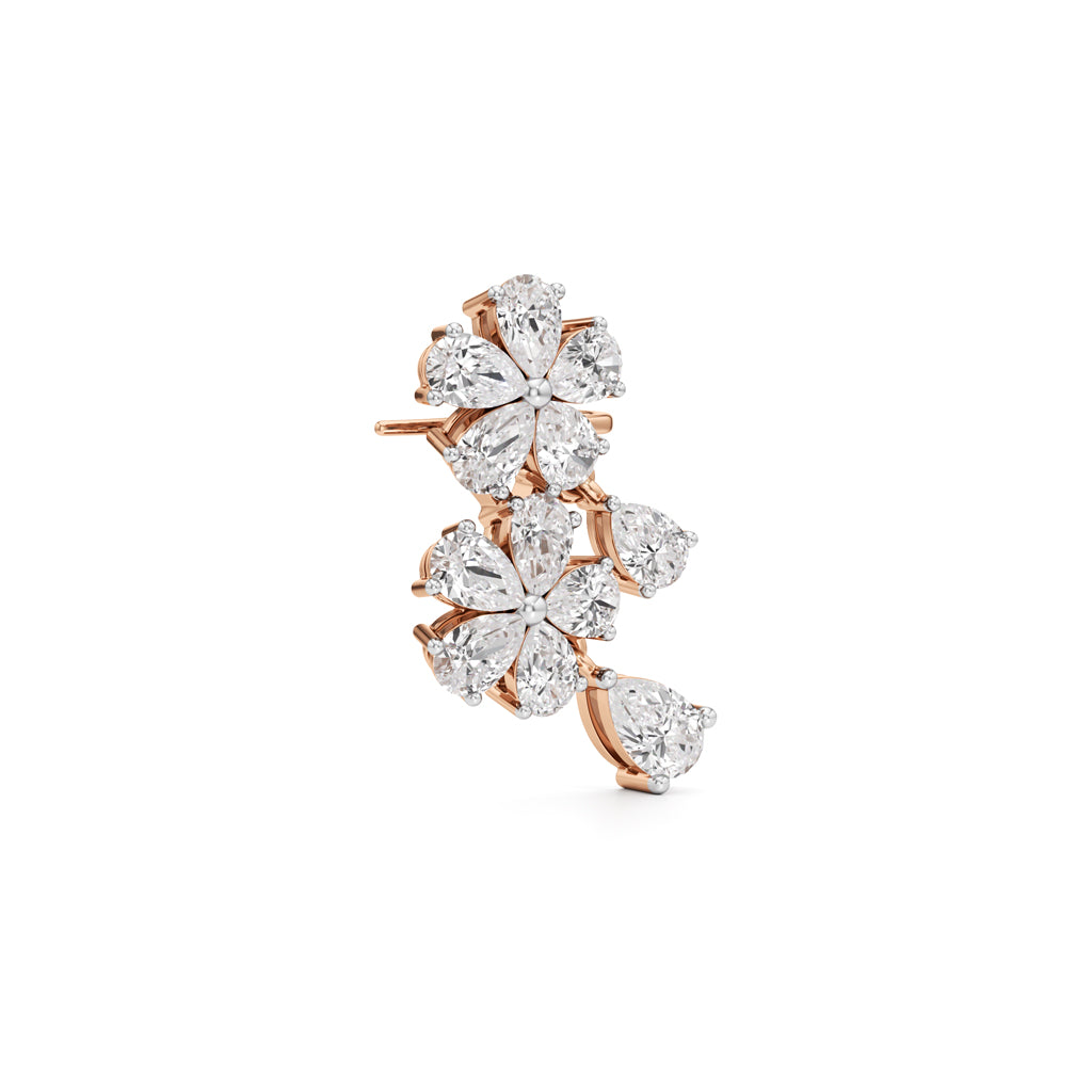 375Ct Round Shape Fancy Studs Earrings