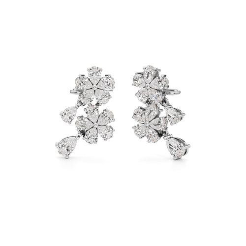 375Ct Round Shape Fancy Studs Earrings