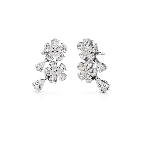 375Ct Round Shape Fancy Studs Earrings