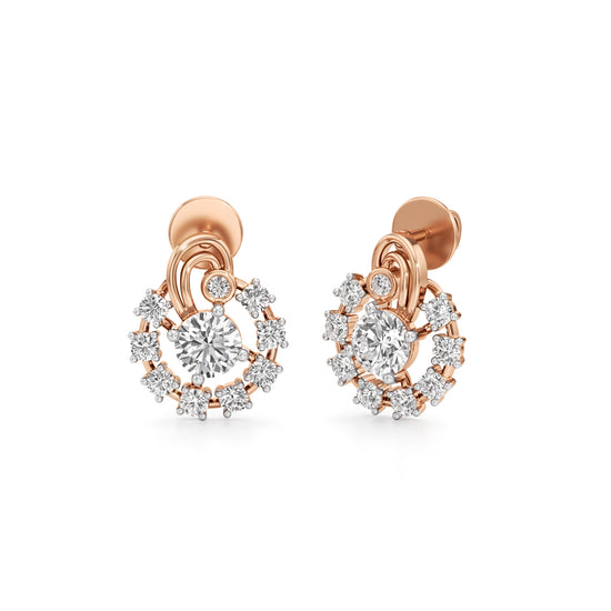 175Ct Round Shape Fancy Studs Earrings