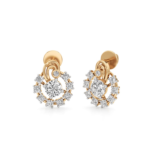 175Ct Round Shape Fancy Studs Earrings