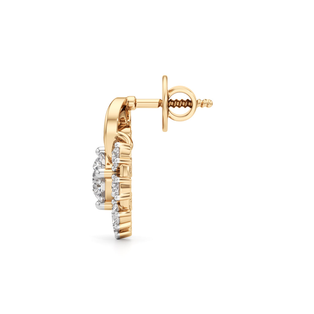 175Ct Round Shape Fancy Studs Earrings