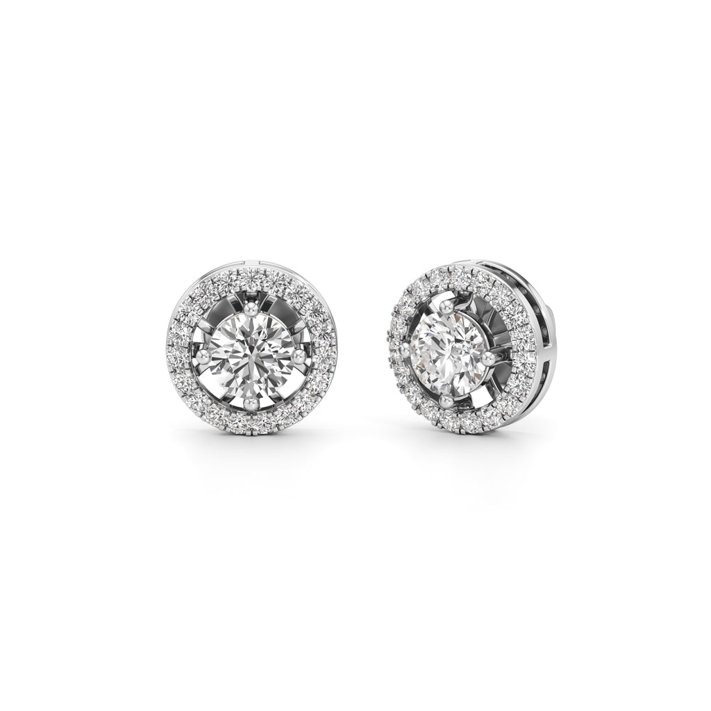 125Ct Emerald Shape Halo Earrings