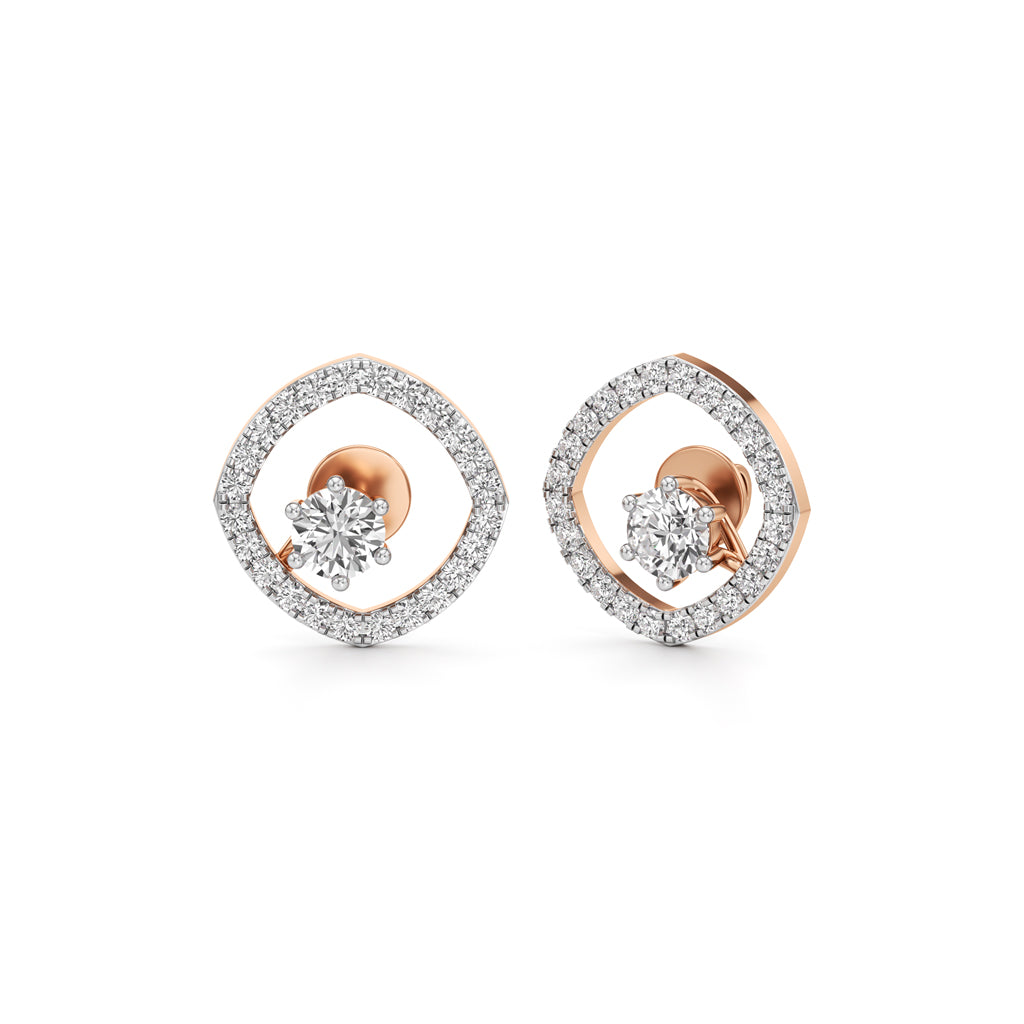 175Ct Round Shape Fancy Studs Earrings