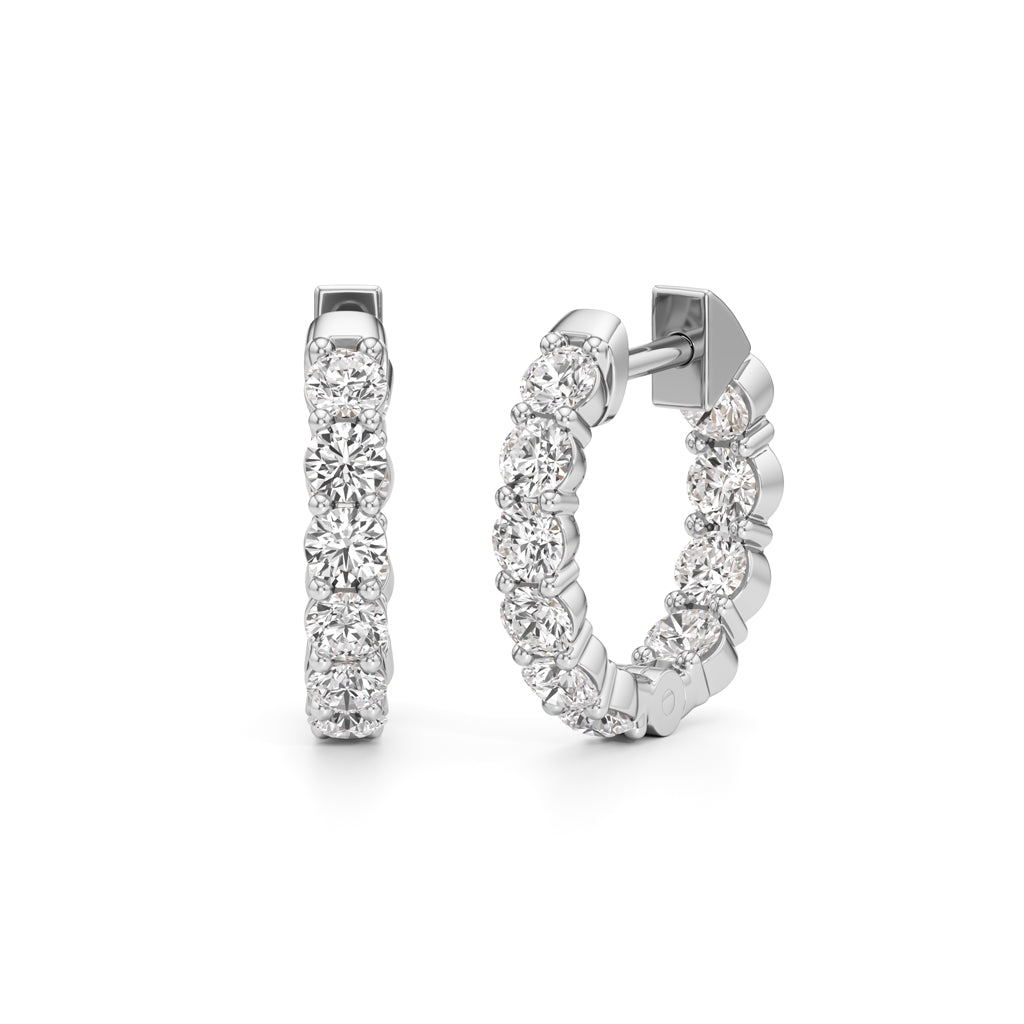 150Ct Round Shape Hoops Earrings