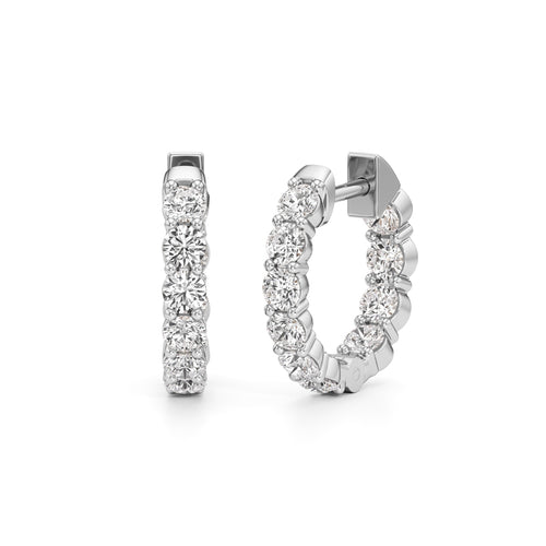 150Ct Round Shape Hoops Earrings